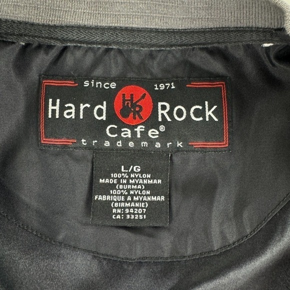 Hard Rock Cafe Nylon Jacket Las Vegas Women's Sze L Full Zip Windbreaker Pockets - Picture 4 of 9